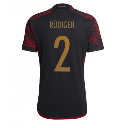 Tyskland Antonio Rudiger #2 Bortatröja VM 2022 Kortärmad